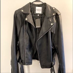 NASTYGAL faux leather biker jacket